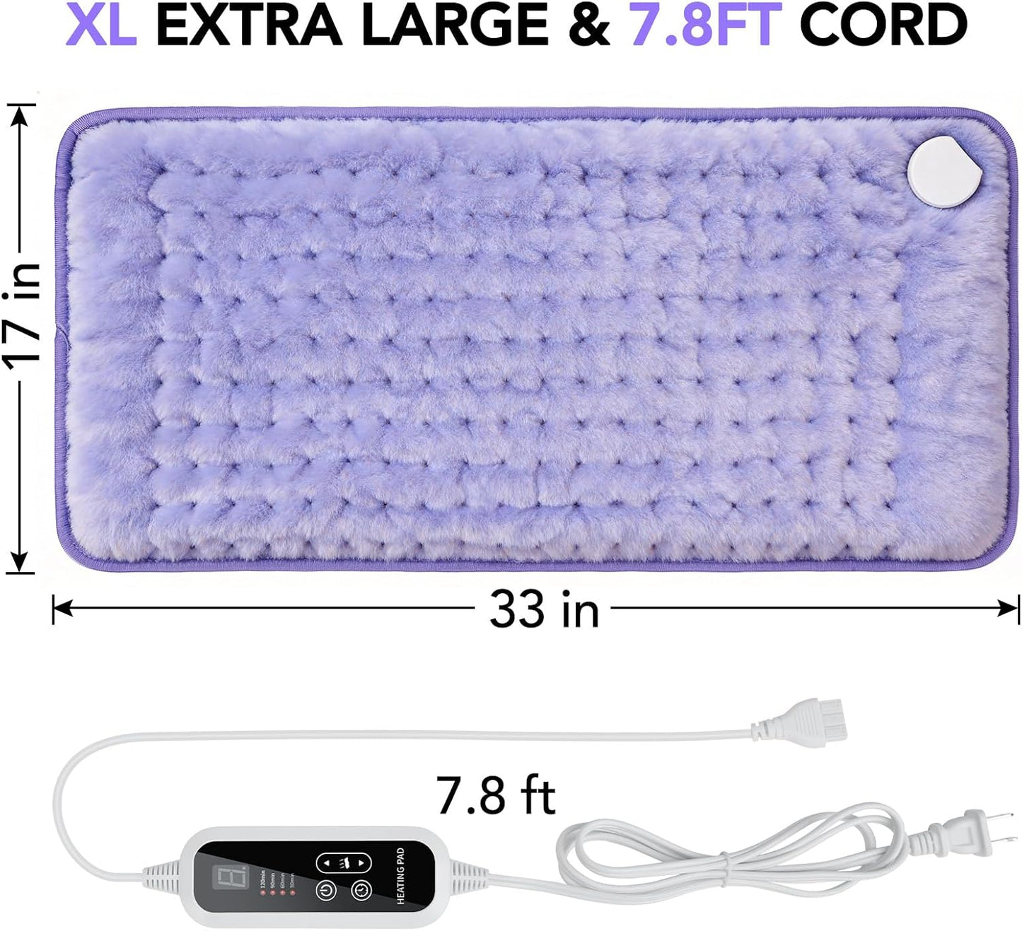 Extra Large Heating Pad for Back Pain Relief - 33"x17"Electric Heating Pad