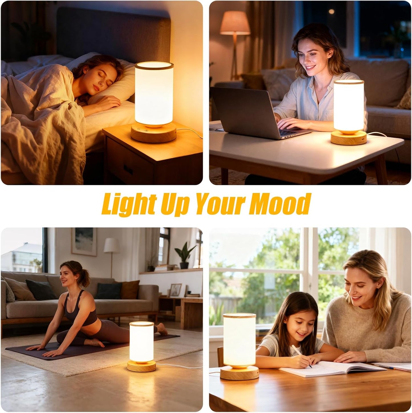 Light Therapy Lamp 10000 Lux, Sunlight Lamp with Remote Control, 3 Color Temperatures & 4 Brightness Levels, Full Spectrum Light, Ideal as Desk, Bedside Lamp & Gift for Home/Office
