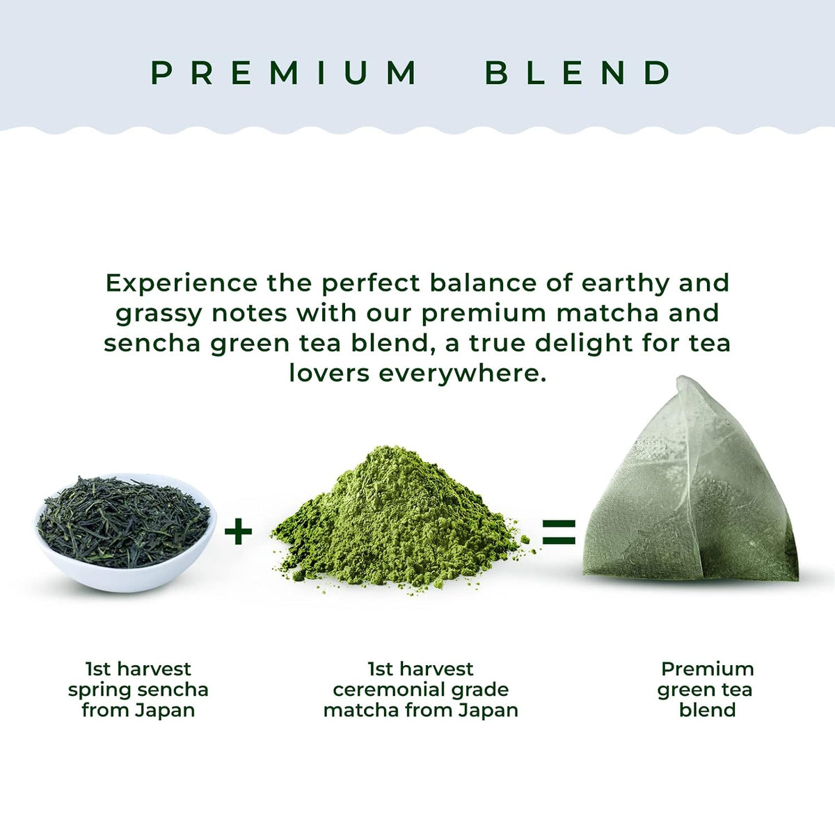 AprikaLife Organic Japanese Matcha Sencha Green Tea Bags, 60 Tea Pyramids