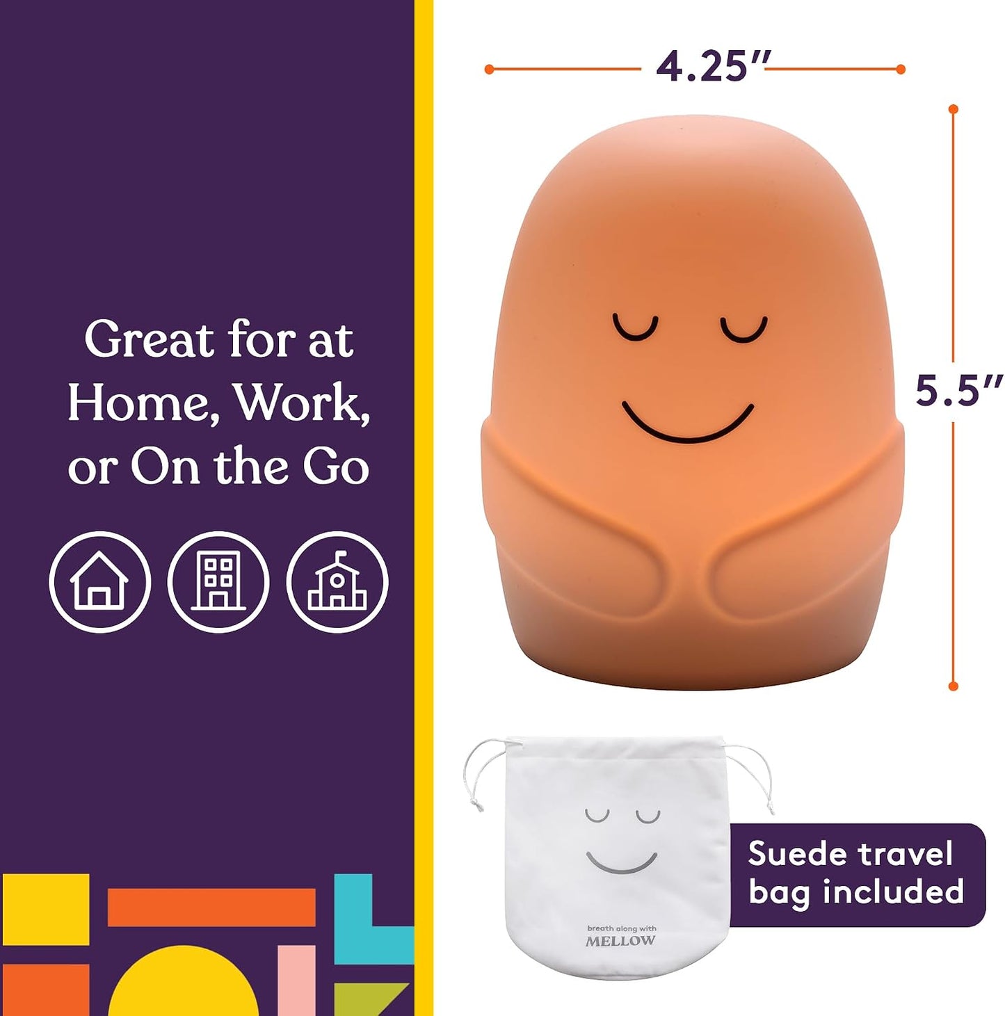 Special Supplies Mindfulness Guided Breathing Exercises, Nightlight Mode, Guided Daily Visual Relaxation and Restful Sleep for Kids or Adults, Color Changing Nightlight