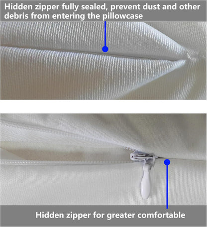 Waterproof Pillow Protectors Standard 20x28 Inches 4 Pack with Zipper Fully Sealed Dust Moisture Sweat Proof Pillow Case Cover Protector Soft White (4, Queen 20x28)
