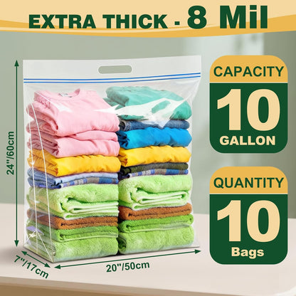 TUXIYA 20 PACK 25 Gallon Extra Large Storage Bags,35.5"x 24"x 7"Zipper Bags