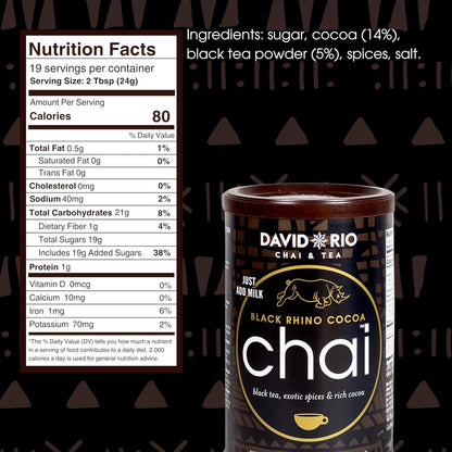 David Rio Elephant Vanilla Chai Tea Latte Mix, 14 Oz