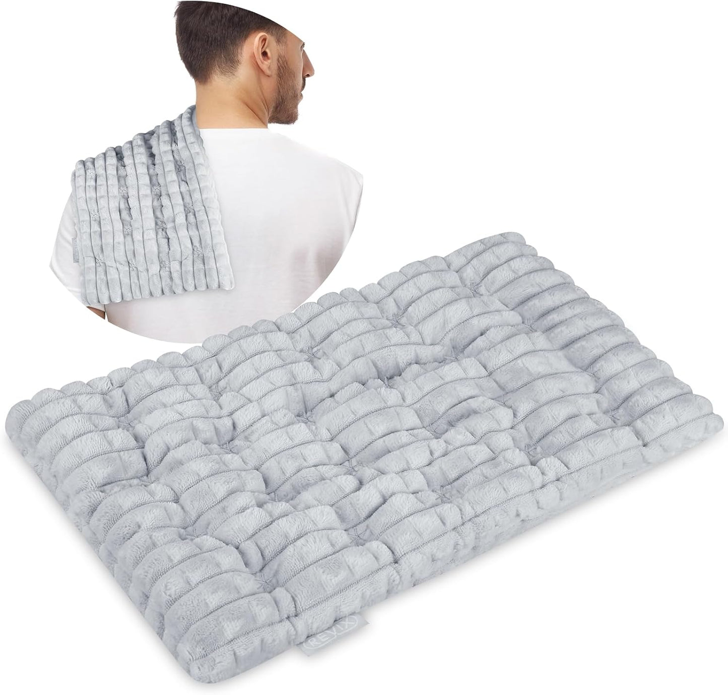 REVIX 6 * 12" Moist Heating Pad Microwavable, Reusable Microwave Heating Pads for Joints, Weighted Heat Packs with Flaxseeds for Shoulders, Neck, Back, Unscented
