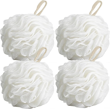 Chuya Bath Sponges Loofahs 70 Grams Large Size,4 Pack Shower Sponge Exfoliating Cleaning Bath Loofa Body Scrubber Balls for Women Men Children Washing