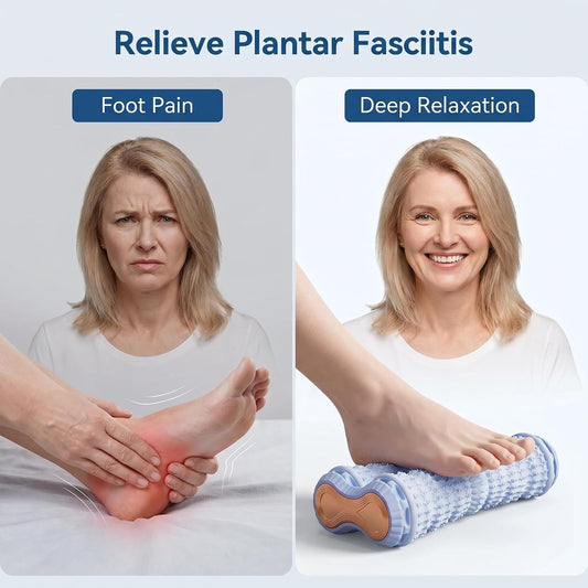 Foot Roller Massager for Plantar Fasciitis Relief, Portable Foot Massager, Eases Foot Pain, Stimulate Plantar Nerves, Enhances Circulation, Anti-Fall Safe Design Kid & Elderly Friendly(Purple)