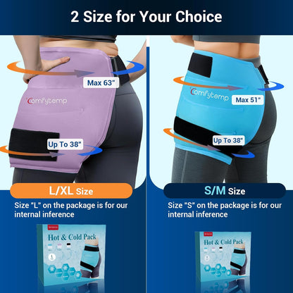 Comfytemp Hip Ice Pack Wrap for Sciatica Pain Relief, Hip Replacement Kit After Surgery, Reusable Gel Ice Pack for Injuries, Hot Cold Compress Recovery Items Physical Therapy for Men Women (L/XL/2XL)