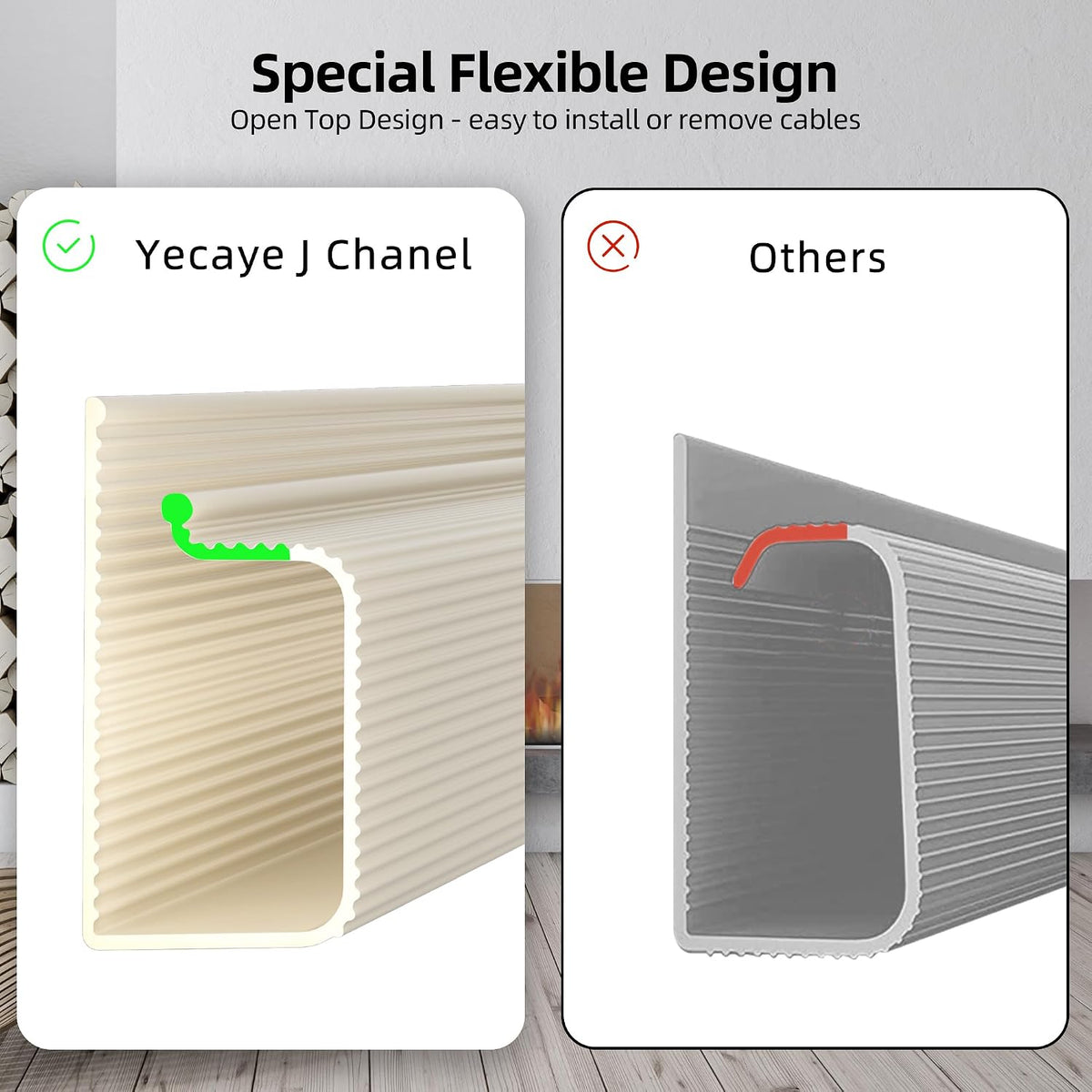YECAYE Cable Management, 6 Pack, Black