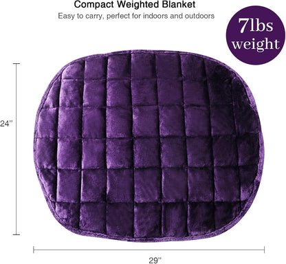 Alomidds Weighted Lap Blanket 7lbs, Cozy Breathable Flannel Weighted Lap Pad for Adults, Small Weighted Blanket for Travel, Couch, Green, 29" x 24"
