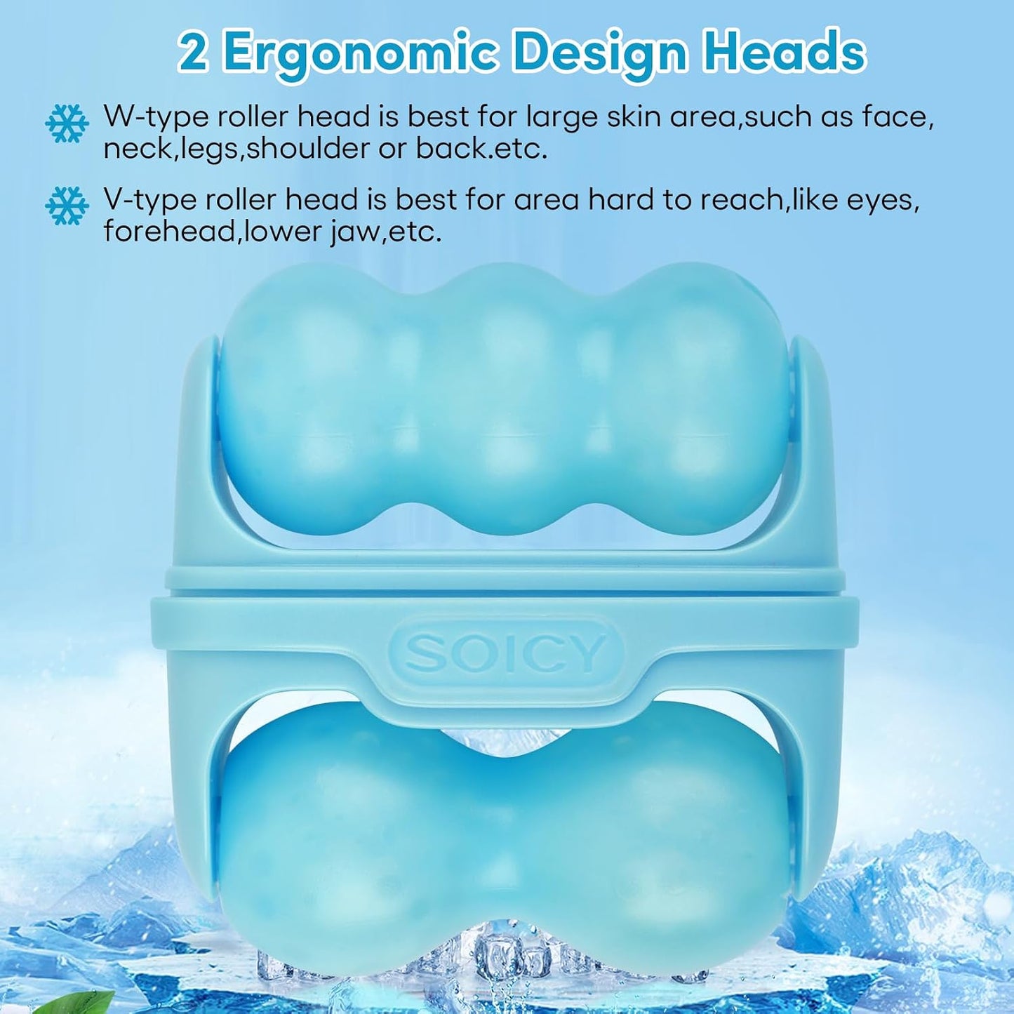 Fronnor Ice Roller for Face,Eyes,Cooling to Tighten Brighten Complexion, Soothing Skin Care Tool, Massager Under Eye Puffiness,Gift for Women
