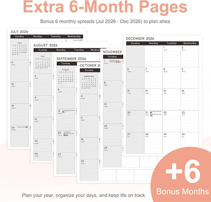 Planner 2026-2027, Weekly and Monthly Calendar Planner, JUL 2026 - JUN 2027 - Colors B