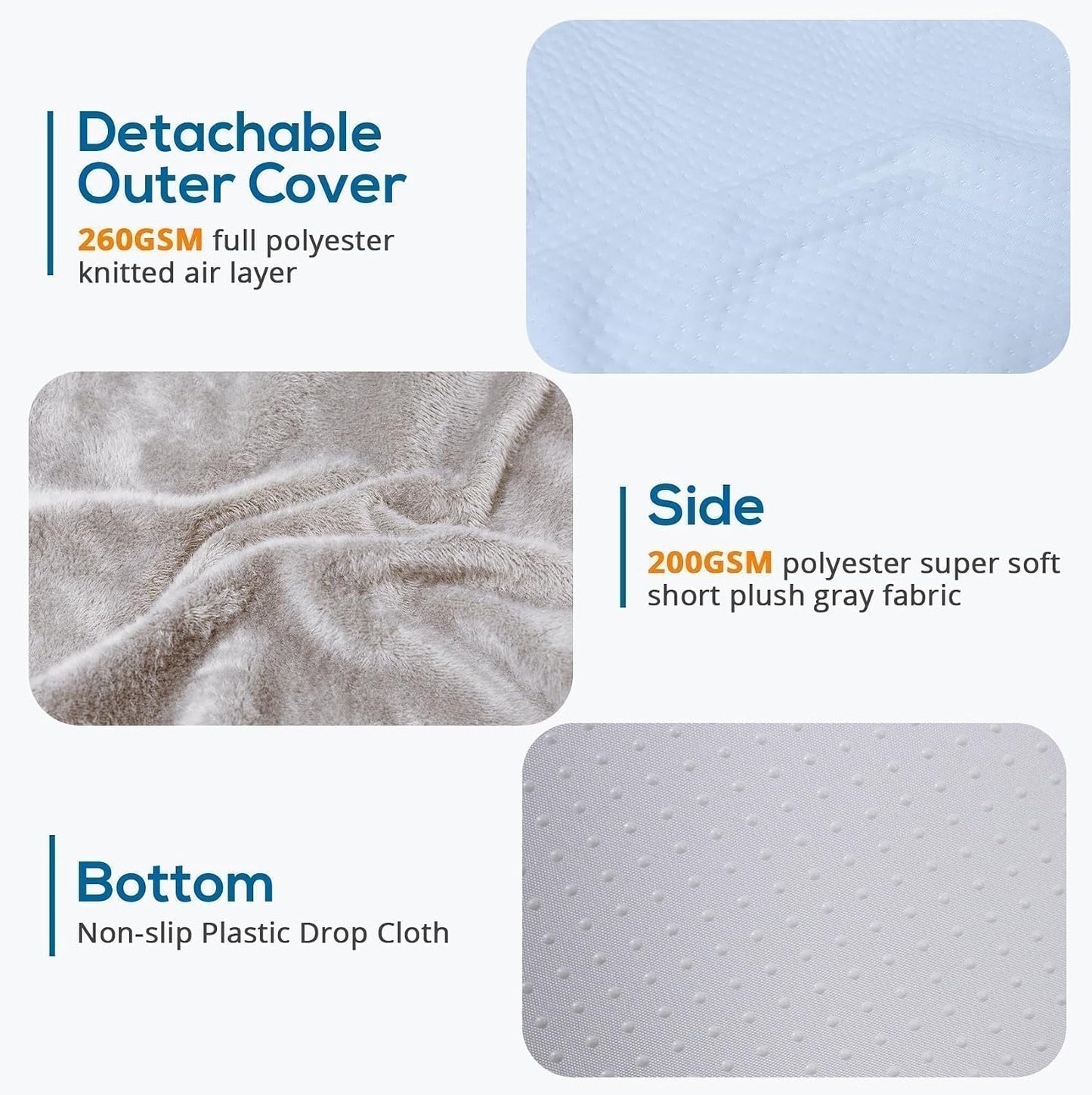 Sasttie Wedge Pillow 24x24x12 inch, Memory Foam Bed Wedge, Cool Grey