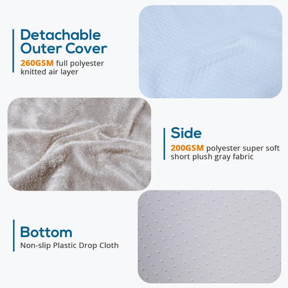 Sasttie Wedge Pillow 24x24x12 inch, Memory Foam Bed Wedge, Cool Grey