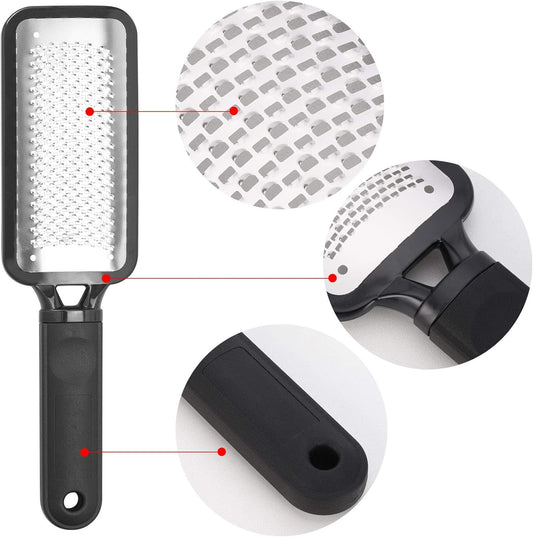 3 Pieces Colossal Foot Files Kit Foot Scrubber Foot Rasp and Double-Sided Heel Files Pedicure Tools Callus Remover Stainless Steel Feet Scraper Foot Grater for Dead Skin