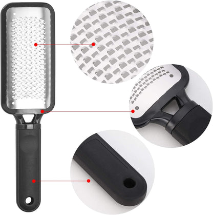 3 Pieces Colossal Foot Files Kit Foot Scrubber Foot Rasp and Double-Sided Heel Files Pedicure Tools Callus Remover Stainless Steel Feet Scraper Foot Grater for Dead Skin