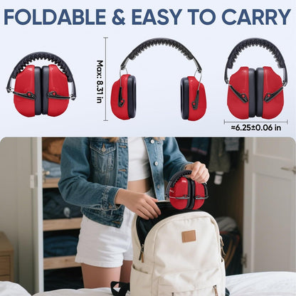 TICONN Noise Cancelling Ear Muffs for Adults, SNR 33dB Hearing Protection, Adjustable Safety Earmuffs for Construction