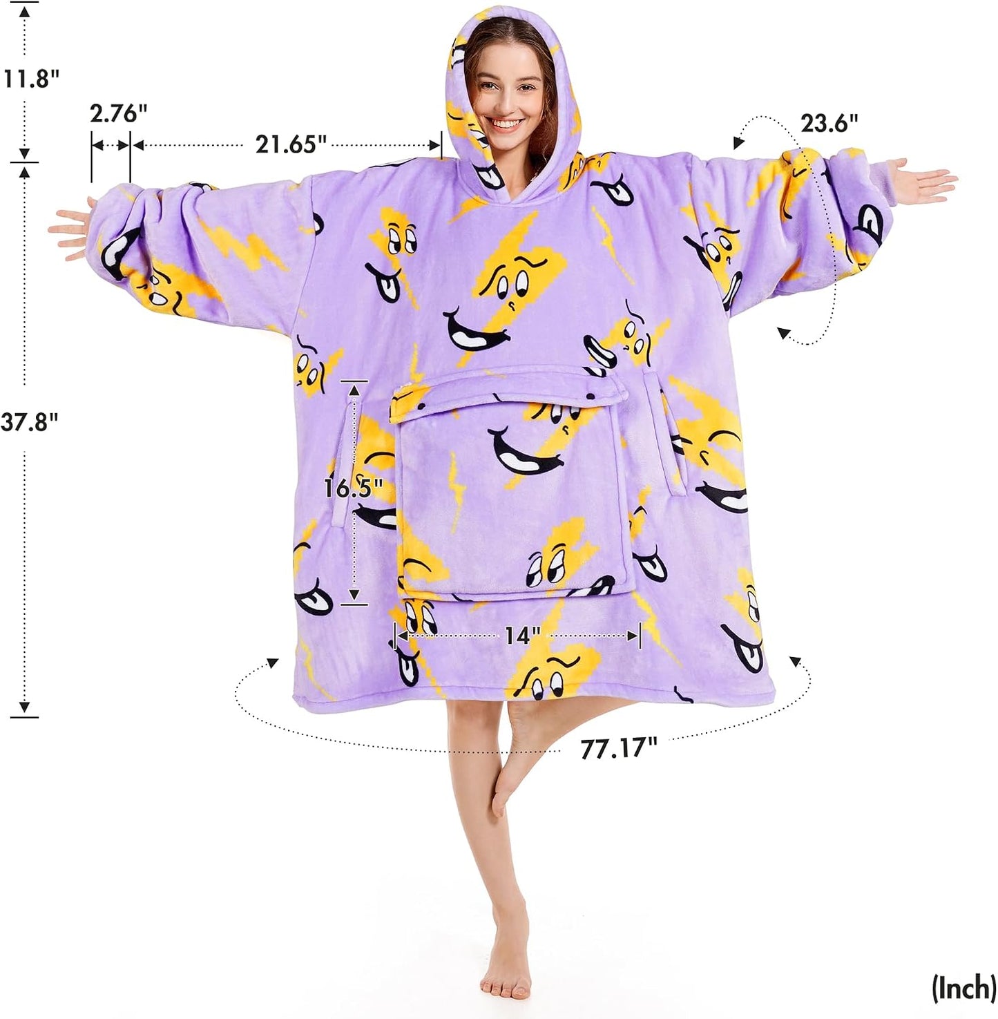 Narecte Cozy Oversized Blanket Hoodie Wearable Blanket Adults Soft Hooded Blanket Hoodie Birthday Gifts for Women Christmas - Colors A