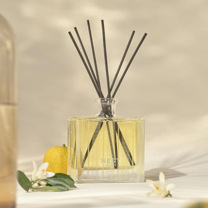 NEST New York Reed Diffuser, Wild Mint & Eucalyptus - 5.9 fl oz - Fragrance for Up to 90 Days - Reusable, Refillable Glass Holder - Includes 8 All-Natural Reed Sticks - Flame Free