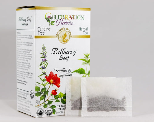 Celebration Herbals Teabags Herbal Tea Bilberry Leaf Organic, 24 Bags