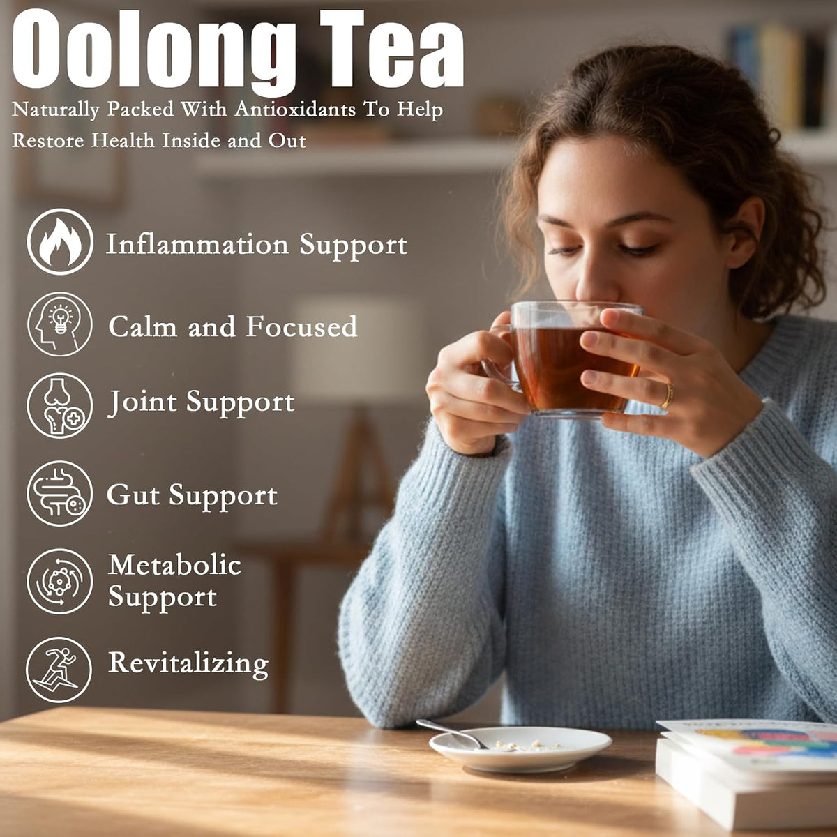 Oolong Tea Bags with 100% Pure, Whole-Leaf Tea, Clean Energy, Limitless Clarity & Focus and Gut Health, Loose Leaf Oolong Tea, 20 Bags (1)