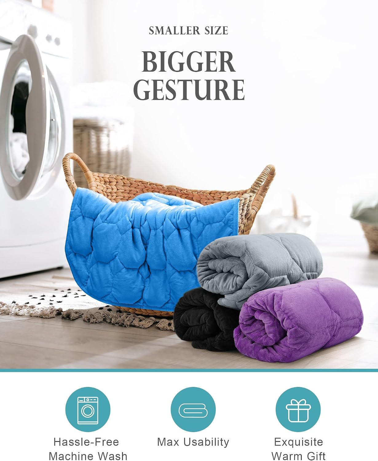 Cottonblue Weighted Lap Blanket 7lbs, Cozy Luxury Crystal Velvet Weighted Blanket for Adults, Small Weighted Blanket for Relaxation, Sleeping, Travel, Grey, 29" x 24"