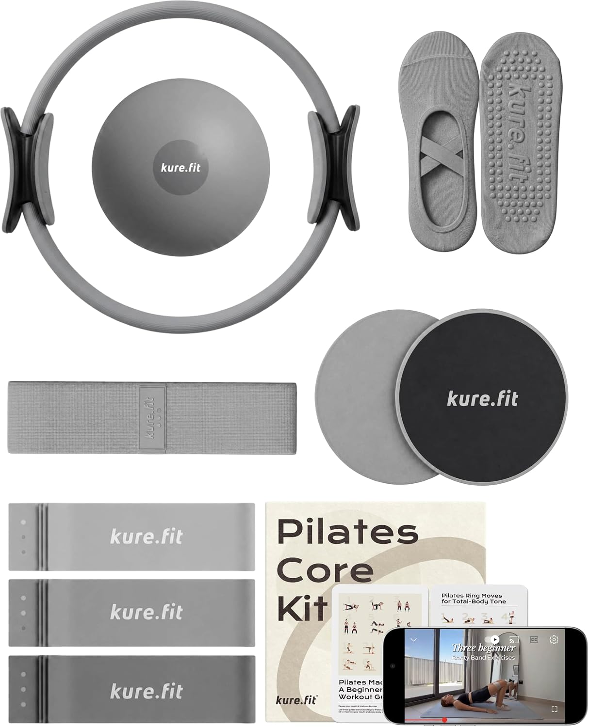 Pilates Kit for Women – Home Pilates Equipment Set with Ring, Ball & Resistance Bands | Pilates Starter Kit with Accessories in Gift Box