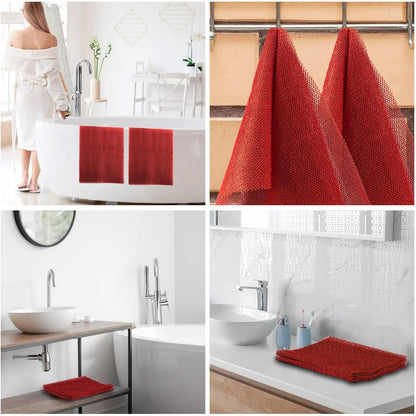UJFQBH 3 Pieces African Bath Sponge African Net Long Net Bath Sponge Exfoliating Shower Body Scrubber Back Scrubber Skin Smoother,Great for Daily Use (Pink,Yellow,Purple)