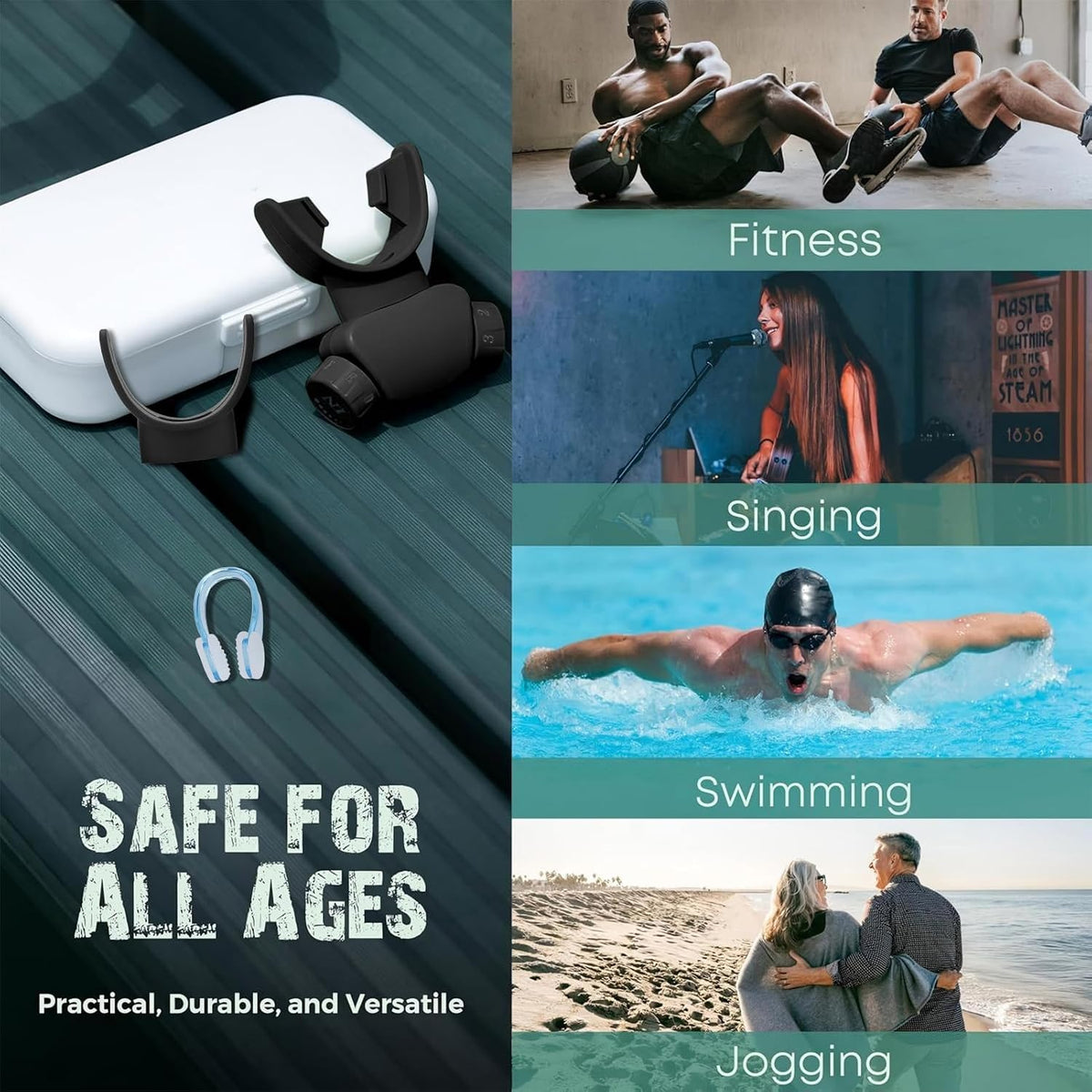 Lixada Advanced Breathing Trainer for Lung Capacity - 8-Level Adjustable Respiratory Exercise Device for Running, Swimming & Fitness with Case & Nose Clip(Black)