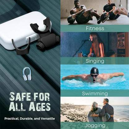 Lixada Advanced Breathing Trainer for Lung Capacity - 8-Level Adjustable Respiratory Exercise Device for Running, Swimming & Fitness with Case & Nose Clip(Black)