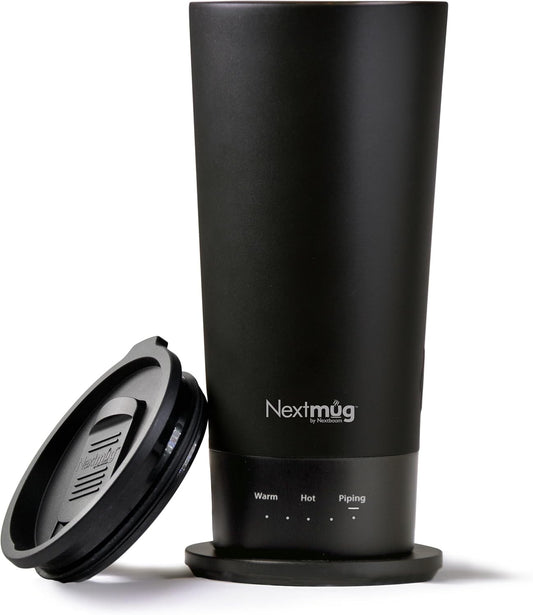 Nextmug Go - Temperature-Controlled, Self-Heating Travel Mug (Burgundy - 16 oz.)