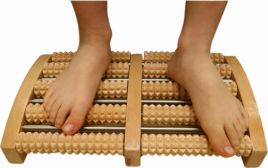 X Large Plantar Fasciitis Wooden Foot Massager Roller Pressure Point Therapy Massager Relieve Arch and Heel Pain Eliminate Muscle Fatigue Promote Blood Circulation