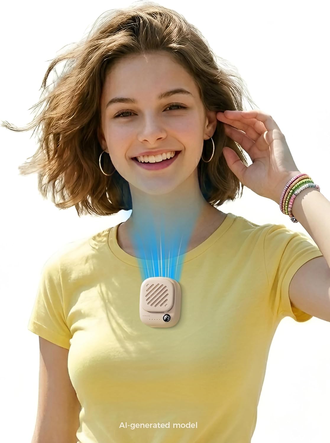 Aecooly Magnetic Clip On Fan, Mini Portable Neck Fan, Mighty Waist Fan