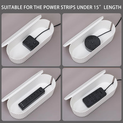 White Cable Box Organizer, Small, Plastic