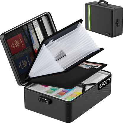JHSafer Fireproof Document Bag with Lock for Letter/A4 Files, Soft