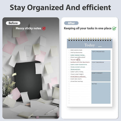 Weekly To Do List Notepad, Undated Planner with 52 Sheets (8.5''x11'') | Desk Accessories and Supplies, Women & Man, Home School & Work