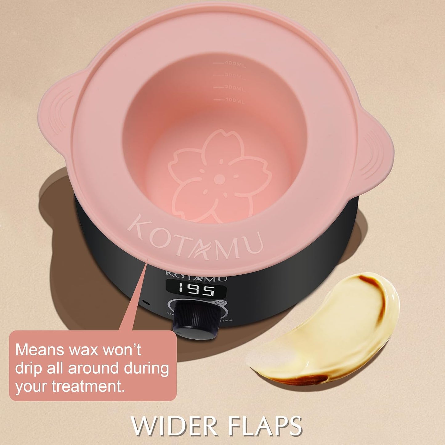 KOTAMU Waxing Kit for Women & Men, Pink Digital Wax Pot Warmer Hair Removal | Home Hard Wax Kit, Wax Machine, Face, Eyebrow, Bikini, Brazilian, Body, Sensitive Skin, 25 Accessories, Beginner-Friendly