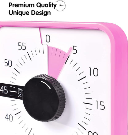 Visual Timer 7.5 inch; 60 Minute 1 Hour Countdown Timer for Kids Classroom Teaching Tool Home Office Meeting, Mechanical Countdown Clock for Exam Time Management Magnetic, Navy Blue with Colorful Disc