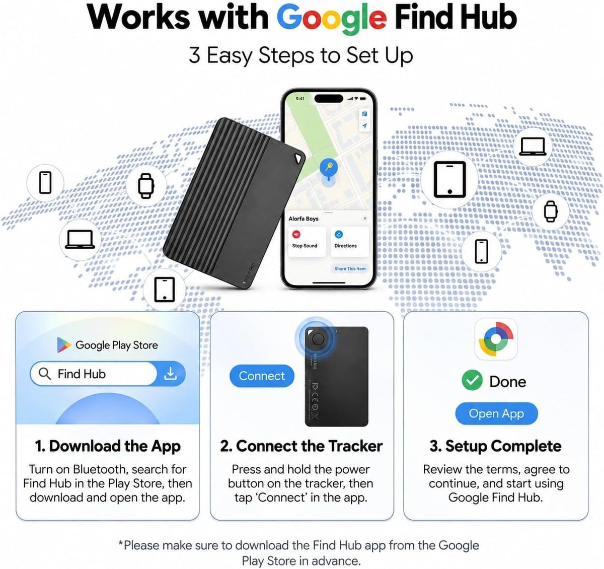 Wallet Tracker Card iOS & Android,0.10-Inch Ultra-Slim Bluetooth Locator