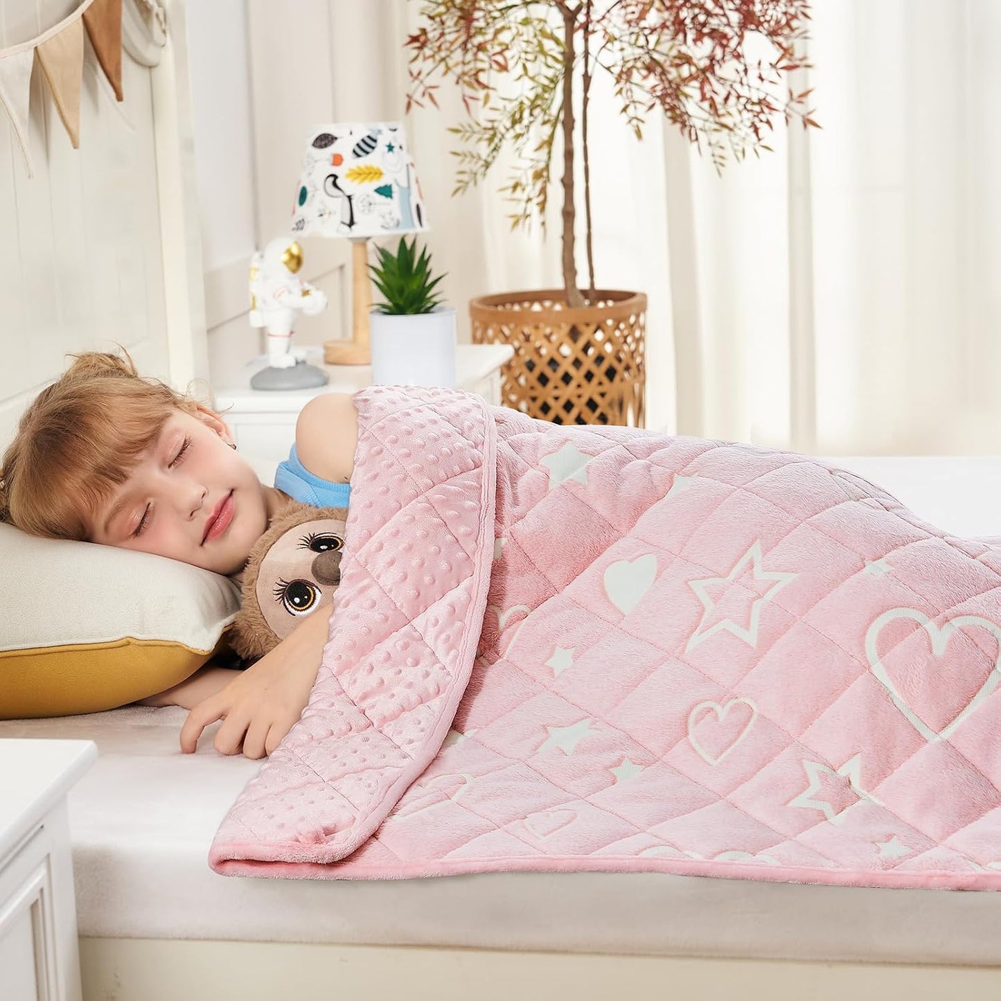 yescool Weighted Lap Pad 2 Pounds Weighted Lap Blanket, Space Plane Small Weighted Blanket, Weighted Throw Blanket Gifts for Travel Indoor Outdoor, 20"x30"