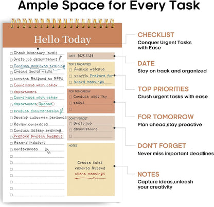 Taja To Do List Notepad - To Do List Notebook for Work with 52 Sheets, 9.8" x 6.5", Undated Daily Planner Perfect for Daily Tasks and Goal Setting, Notepad Suitable for Office, Home & School - Violet Dream