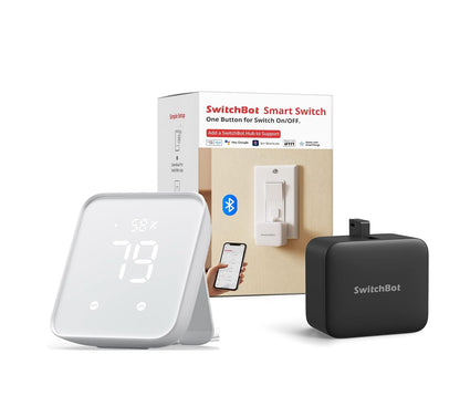 Switchbot Smart Switch Button Pusher (Bluetooth) – Fingerbot for Rocker Switch/One-Way Buttons with hub 2, App Timer Control, No Wiring, Optional Hub Required for Voice/Remote, White