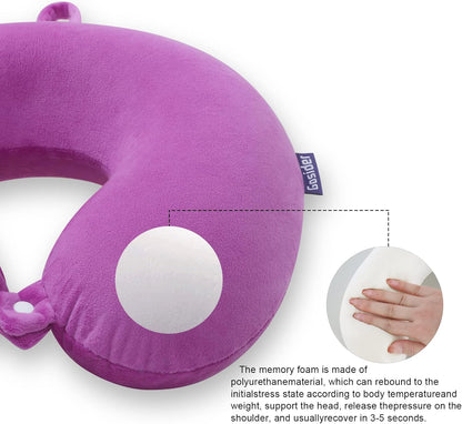 Neck Pillows for Sleeping Travel Pink Travel Pillow Comfortable U Shape Memory Foam Pillows Neck and Head Support Portable Travel Neck Pillow Suitable for Planes, Trains, Self-Driving Cars