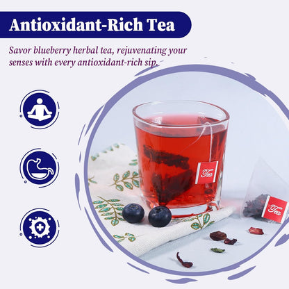 FullChea - Blueberry Tea Bags, 50 Count, Fruit Blend Herbal Tea