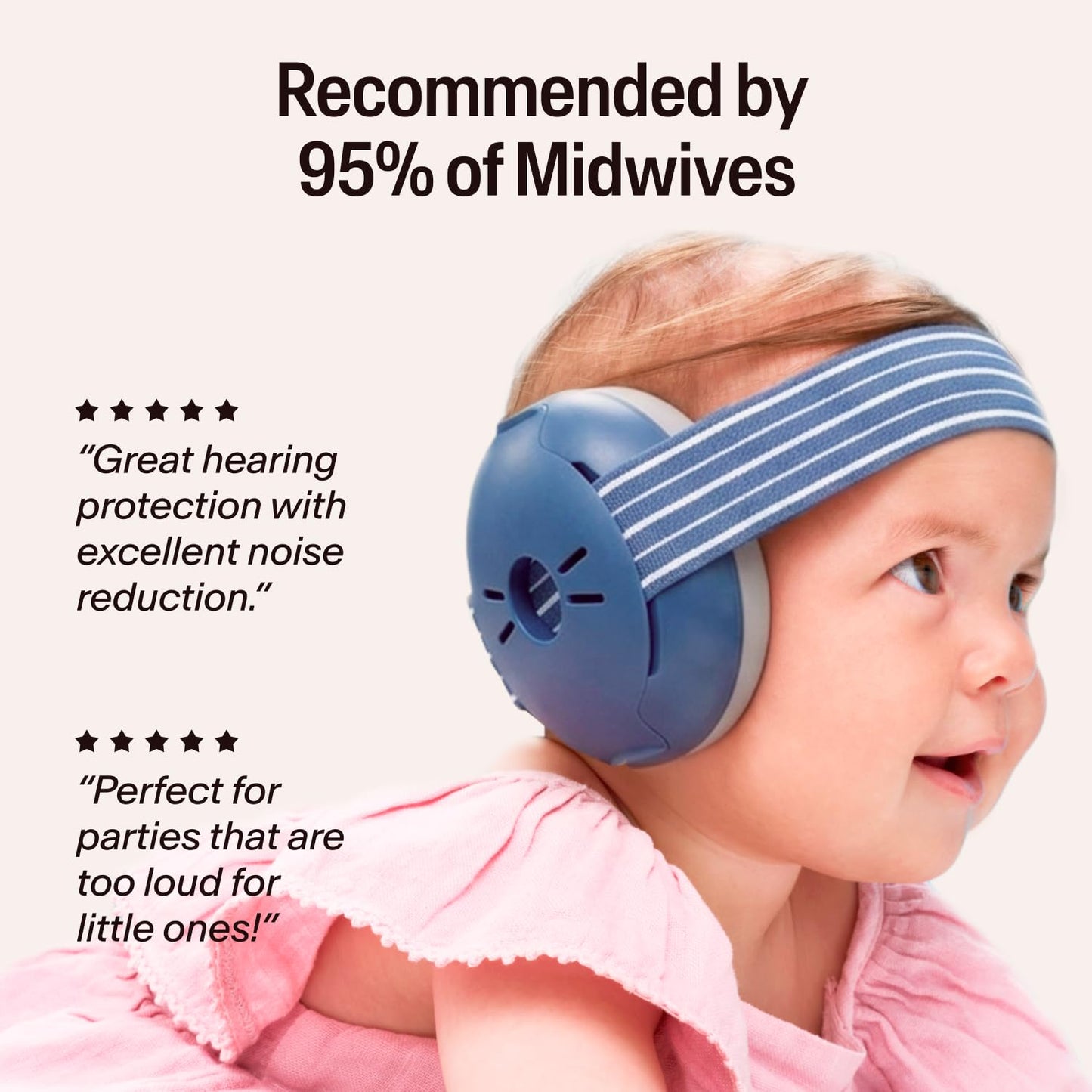 Alpine Muffy Baby Ear Protection for Babies and Toddlers up to 36 Months - CE & ANSI Certified - Noise Reduction Earmuffs - Comfortable Baby Headphones Against Hearing Damage & Improves Sleep - Blush
