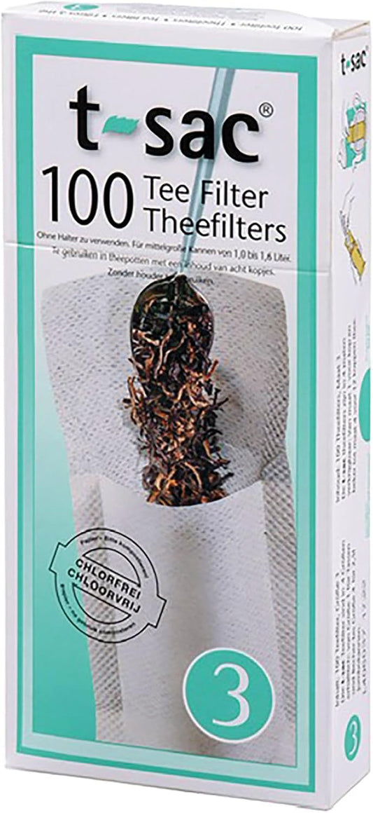 T-Sac Tea Filter Bags, Disposable Tea Infuser, Number 3-Size, 3 to 8-Cup Capacity, Set of 200