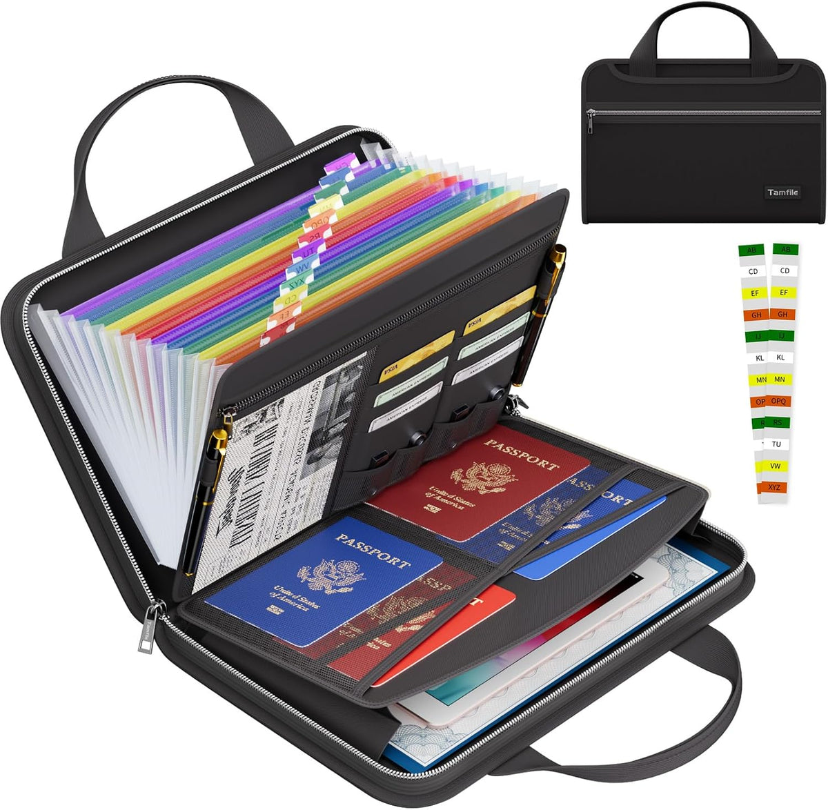 Tamfile Fireproof Accordion File Organizer, Expanding File Folder
