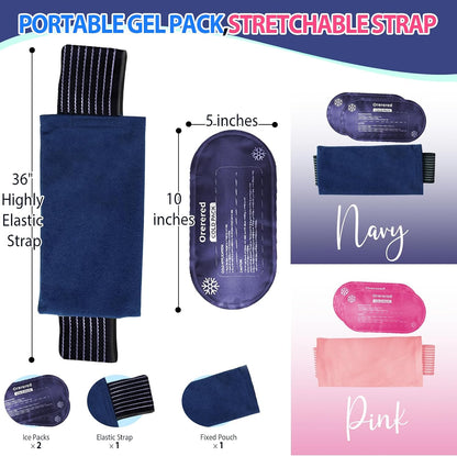 Reusable Cold Ice Packs for Injuries, 3-Piece Set Cold Gel Ice Wrap for Injury Recovery, Alleviate Joint and Muscle Pain (Knee Ice Wrap-Purple)