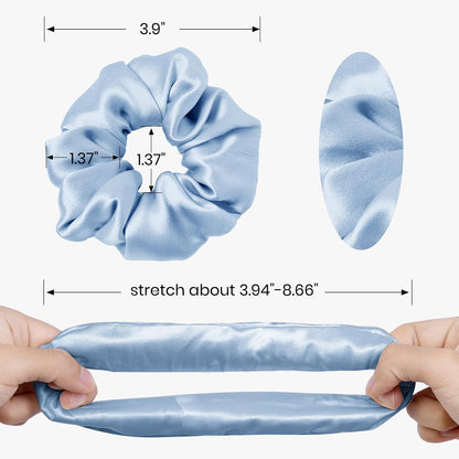LILYSILK Silk Hair Scrunchies / Ties for Frizz & Breakage Prevention, 100% Mulberry, No Damage, Elastic ponytail Holders, 1Pc, Coffee - Colors A