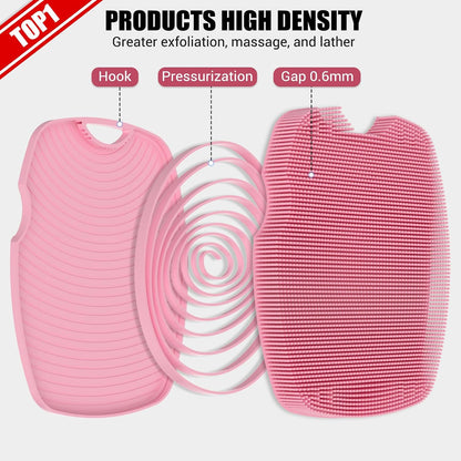 Canroom Silicone Body Scrubber - Zinc Infused-Highly Elastic Bristles Exfoliating Body Scrubber for Shower Body,Cellulite Reduction,Blood Circulation- Black