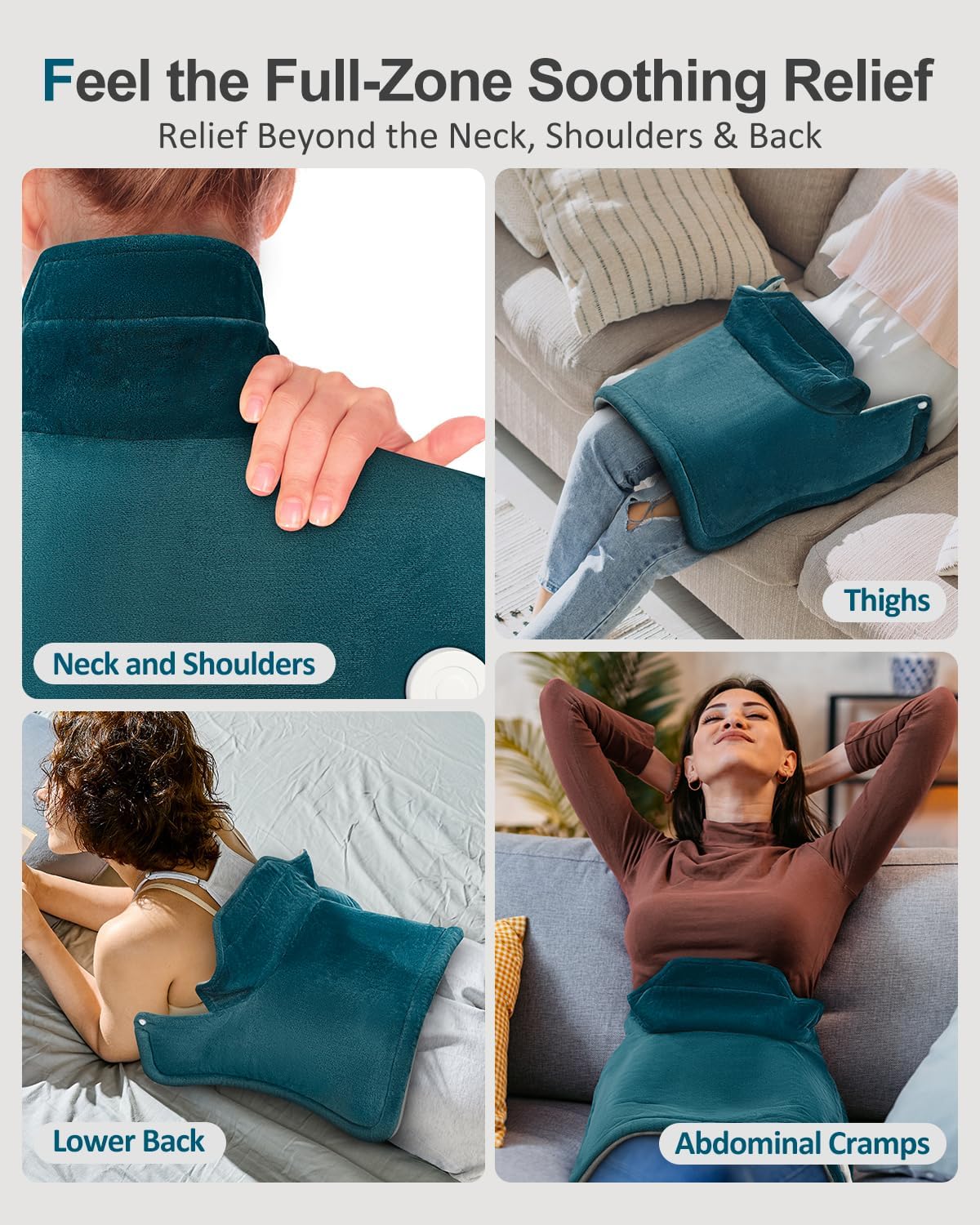 Heating Pad for Neck Shoulders Back, Extra Large Heat Pad for Full Body Relax, Electric Heated Wrap for Seniors, Dad Gifts Fathers Day, Birthday Gifts for Men Women Mom Grandma, ETL Safety Certified